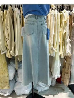 High Waist Loose Fit Straight Leg Mid-Length Denim Skirt for plus Size Women Summer New Style Retro Blue A-Line Skirt