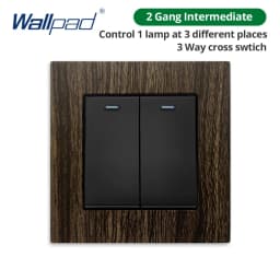 Wallpad Wood Texture Aluminum Alloy Panel EU Electrical Sockets And Wall Switches With LED 1 2 3 Gang 2 3 Way USB Charge Port