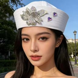 Sailor hat and scarf suit Navy Hat Unisex Captain Hat Navy Marine Hat For cruise lines, adult parties, Navy, cosplay, Outdoor