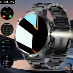 Men's Smartwatch, for iPhone and for Android Systems, Equipped with a TFT Display and LED Flashlight, Supports Multiple Sports