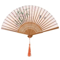 Retro Flower Pattern Home Decoration Elegent Bamboo Folding Fan Chinese Style Painting Handheld Fan Dance Performance Props