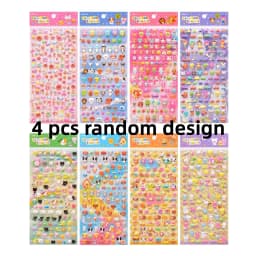 4 pcs/lot New Arrival Cute Mini Animals Puffy 3D Stickers DIY Scrapbooking Sticker Diary Stationery Decorative School Supply