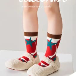 5 Pairs Girls Crew Socks Floral Pattern Children's Socks Autumn Cotton Socks