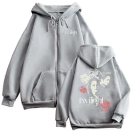 Twilight Vampire Robert Pattinson Edward Cullen Bella Jacob Black Zipper Hoodie Men Women Casual Fleece Vintage Zip Up Jacket