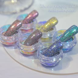 6 Pcs Elegant Mirror Chrome Effect Metallic Dust Holographic Glazed Manicure Decoration Reflective Gold Silver Glitters Powder
