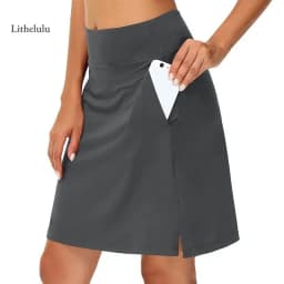 Women Casual Solid Color Mid-rise Culottes, Golf Skirts, Sports, Tennis, Yoga, Five-point Leggings, Comfortable Culottes