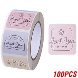 100-500pcs Thank You Sticker Round Scrapbook Envelope Seal Scrapbooking Stickers Festival Birthday Party Gift Decorations Labels