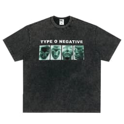Rock Band Type O Negative The Green Man Vintage Washed T Shirt Gothic Metal Short Sleeve T-shirt Men's Vintage Hip Hop T Shirts