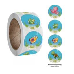 50-500pcs Cute Cartoon Sea Fish Stickers for Kids Children Reward Label Encouragement Scrapbooking Decoration Stationery Sticker