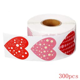 50-500pcs Red Heart Shape Labels Valentine's Day Paper Packaging Sticker Candy Dragee Bag Gift Box Packing Bag Wedding