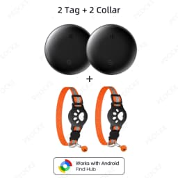 Pets Smart Tracker Tag With Cat Collar Android Alternative to AirTag Works with Google Find Hub Anti-Lost GPS Tracker Locator