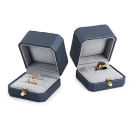 Oirlv Luxurious Velvet Ring Box Set-Elegant Single & Double Ring Holder for Wedding Anniversary Gifts Jewelry Storage Organizer