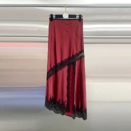 CHICEVER Hit Color Sexy Patchwork Lace Hollow Skirts For Women High Waist Split Temperament Asymmetrical Midi Skirt Female Style