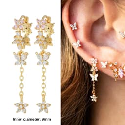 925 Sterling Silver Ear Needle Crystal Zircon Tassel Pendant Hoop Earrings Retro Small Fragrance Style High Jewelry Women Gifts