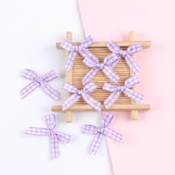 50Pcs/Lot Mini Plaid Stain Ribbon Bow Checkered Gingham Bow For DIY Sewing Crafts Wedding Decoration Hairpin Garment Accessories