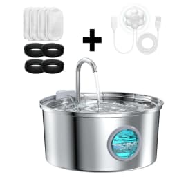 3.2L Large Capacity Stainless Steel Cat Dog Pet Drink Fountain 5V USB Silent Water Pump Dispenser USB Fountain Water Bowl