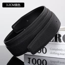 Luxury Belt Ultra-Thin Pointed Belt Headless Men And Women First Layer Cowhide Letter Buckle Replacement Buckleless Belts3.2/3.8