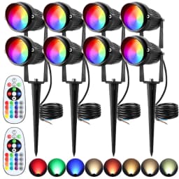 RGB Warm White LED Landscape Light with Remote 10W Lawn Light 110V 220V IP65 Waterproof Outdoor Spotlights for Garden Path Tree