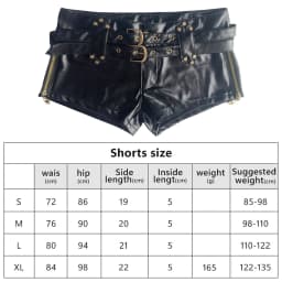 Versatile Pu Leather Belt Ultra Shorts Boots Spice Girl Y2k Low Waist Short Pants Sexy Vintage Dressing Shorts Women's