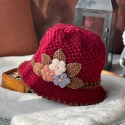 Thickened Knitted Woolen Hat Mom Winter Warm Ladies Cap Elderly Grandmother External Features Old People's Headwear