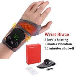Electric Wrist Massager Heating Pad Vibration 5 Gears Hot Compress Wrist Guard Band USB Recharge Adjustable Wrist Protection