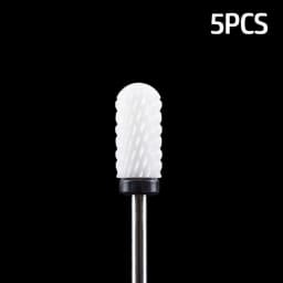 5pcs Ceramic Milling Cutter For Manicure Set Nail Drill Bit Mill Manicure Machine Pedicure Tools for Removing Gel File 3/32 Inch