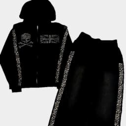 2025 New American Retro Ins Printed Zipper Sweatshirt Sweatpants Suit Hoodie Jacket Street Trend Y2k Long-sleeved Trousers