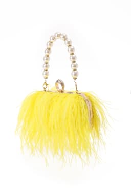 Luxury Real Ostrich Feathers Handbag Pearl Tassel Evening Bags Women's Pouch Purse Pink Green Diamond Clutch Party Messenger Bag