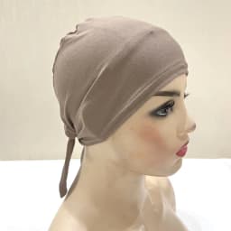 H048 Plain Cotton Tie Back Hats Muslim Turban Pure Color Stretch Inner Hijabs Underscarf Women Head Scarf Under Hijab Bonnet