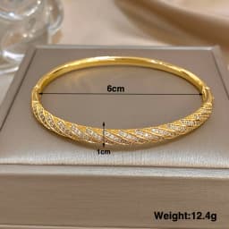 Luxury Twisted Micro Inlaid Zircon Cuff Bracelets for Women Fashion Gold Plated Copper Stacked Bangle Bracelet Jewelry Gifts
