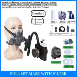Portable Electric Air Purifying Gas Mask Half Face Chemical Respirator For Work Safety Polishing Welding Spraying Protection