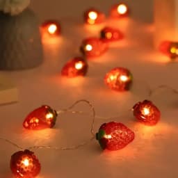 1pc 10/20LED Simulation Strawberry String Lights Battery Powered LED Fairy Light Suitable For Indoor Room Yard Party Decoration