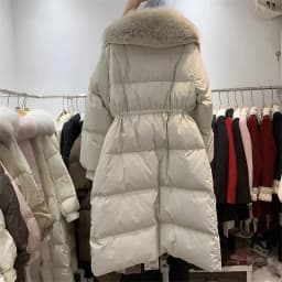 Down Cotton Padded Coach Winter 2025 New Long Over Knee Large Fur Thicken Puffer Jacket Oversize Cotton Coat Outwear