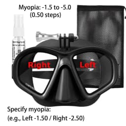 Low Volume Dive Mask Tempered Glasses Lens,Myopia Diving Mask,Spearguns Scuba Gear ,with Camera Mount,anti-fog for Narrow Face