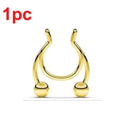 Punk C Shape Steel Nose Ring Horseshoe Lip Ring puncture Hook Clip Earrings Septum No Allergic Body Piercing Jewelry Nose Rings