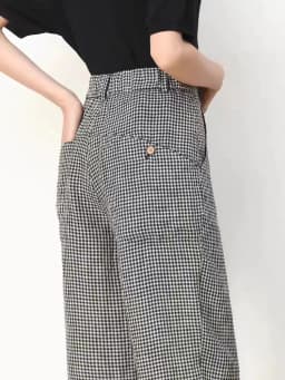 Checkered Cropped Pants For Women's 2026 Summer New Korean High Waisted Loose Drape Wide Leg Harlan Casual Pants