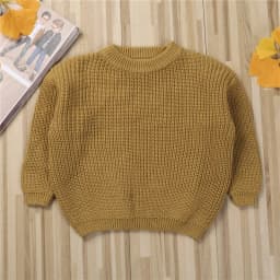 1-5years Kids Fall Winter Sweaters Tops Long Sleeve Knitted Solid Color Thick Pullover jumper For Girls And Boys Warm