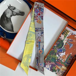 POBING 2025 New Style Binding Handle Hairband Silk Scarf 100% Mulberry Silk Amazon Celebration Twill Silk 5*86CM