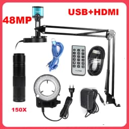 Yizhan 4K HD Electronic Digital Microscope For Soldering HDMI/ USB/ VGA/ Microscope Camera 150X Lens Big Vision Articulated Arm
