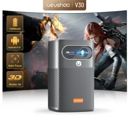 VEVSHAO V30 400ANSI DLP Projector Android 9.0 TOF Focus 3D Dual-band WiFi Bluetooth 5.0 15000mAh Battery Home Theater