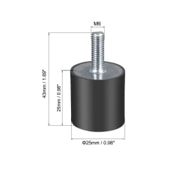 2Pcs M4 M6 M8 Rubber Shock Mounts Metal Anti Vibration Bobbin Isolator Damper Type VE Rubber Vibration Isolator for Water Pumps