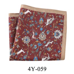 Tailor Smith Men's Classic Red Khaki Print Dot Handkerchiefs Paisley Floral Pockets Square Wedding Hankies Business Gift for Him