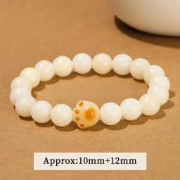 JD Natural Bodhi Root Carved Cat Claw Lucky Cat Cartoon Bracelet Women Weathered Charcoal Burn Small Cute Ethnic Style Jewelry