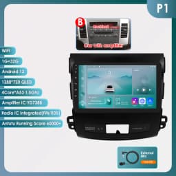 9" Hizpo 2Din Android Auto Car Radio for Citroen C-Crosser Peugeot 4007 Mitsubishi Outlander 2 2005 - 2011 Snapdragon 360° CAM