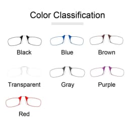Clip Nose Reading Glasses for Men Eyeglasses Without Temples Eyeglasses for Women Fashion Magnifying Glasses Clear Frame Black