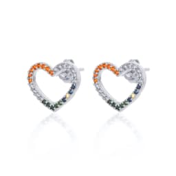 CRMYA Gold Silver Filled Hoop Earring CZ Zircon Heart Higgle Stud Earrings For Women Jewelry Earings Wholesale Aretes De Mujer