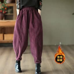 Chenille Velvet Thickened Versatile Casual Pants for Women Autumn Winter New Loose Spliced Harem Pants Female Solid Warm Trouser