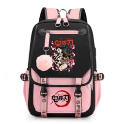 Kids Anime School Backpack Demon Slayer Pattern Casual Daypack for Girls Students Book Bag
