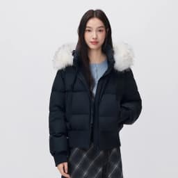 Semir Women Down Jacket Plush Collar Water Repellent Windproof 80 Percent Down Fill Streamlined Fit 2026 New Winter Daily Wear