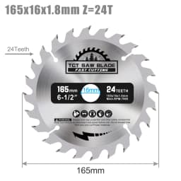 XCAN 165mm Circular Saw Blade TCT Carbide Saw Blade For Woodworking Cutting Tools Wood Cutting Disc 24/40/48/60T